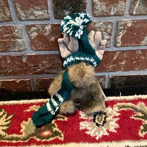Moose Boyds Bears Lil Chris Moose new with tags green white scarf beanie brown